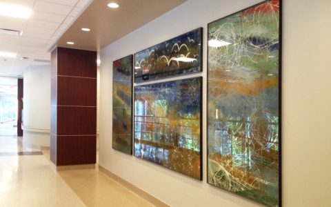 Artwork hanging in a hallway at Grandview Medical Center in Birmingham Alabama