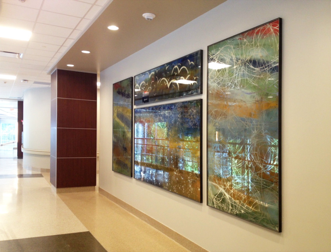 Artwork hanging in a hallway at Grandview Medical Center in Birmingham Alabama