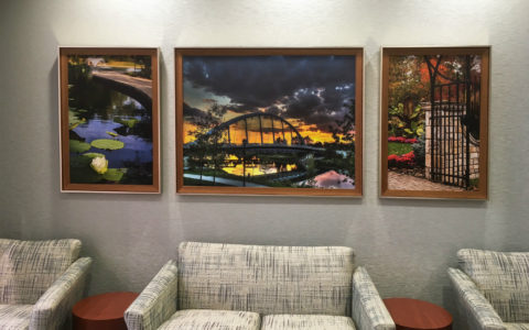 Artwork hanging in the lobby of Mount Carmel Rehabilitation Hospital