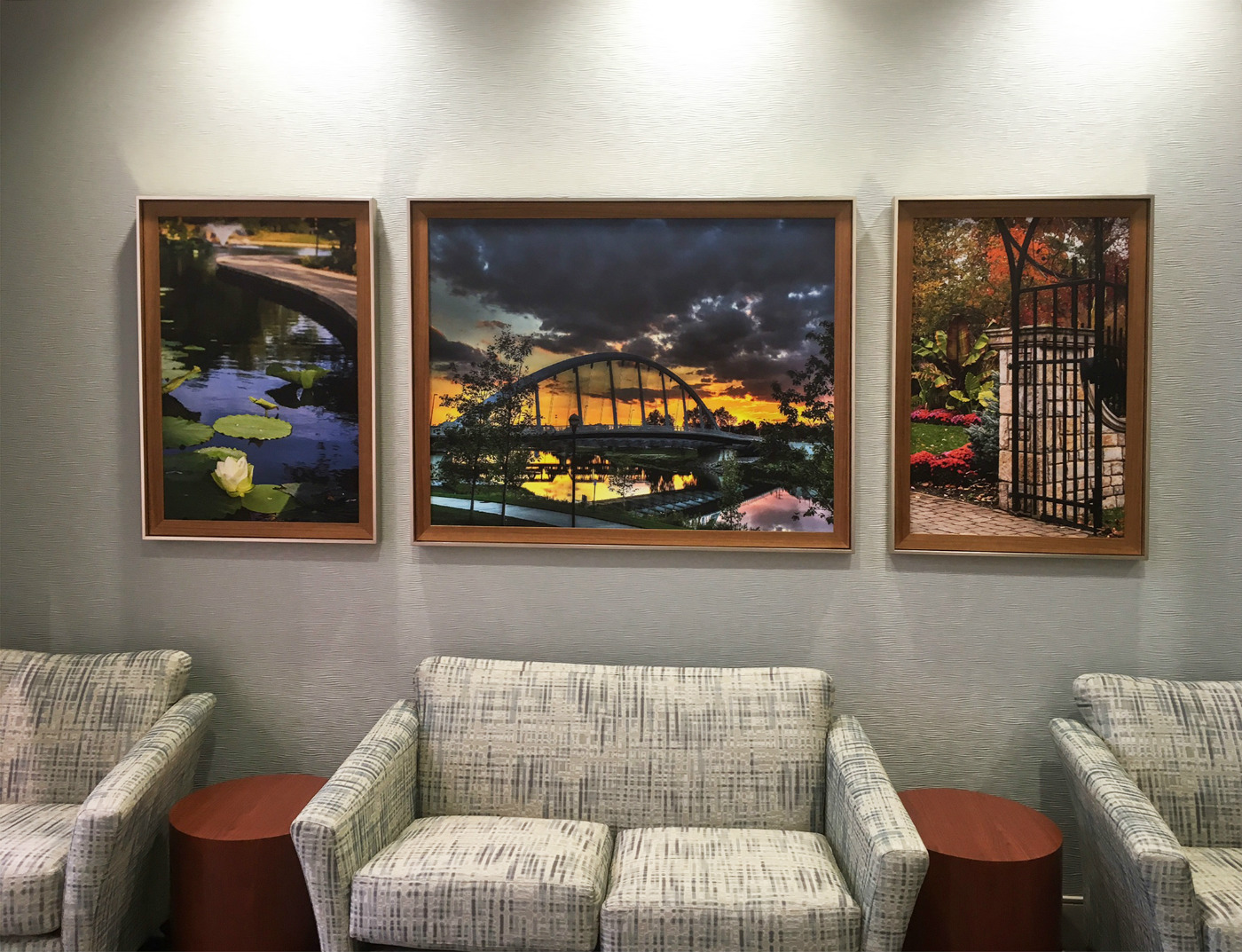Artwork hanging in the lobby of Mount Carmel Rehabilitation Hospital